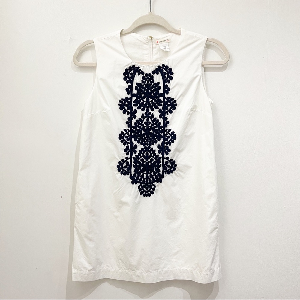 Crewcuts Girls White Embroidered Shift Dress